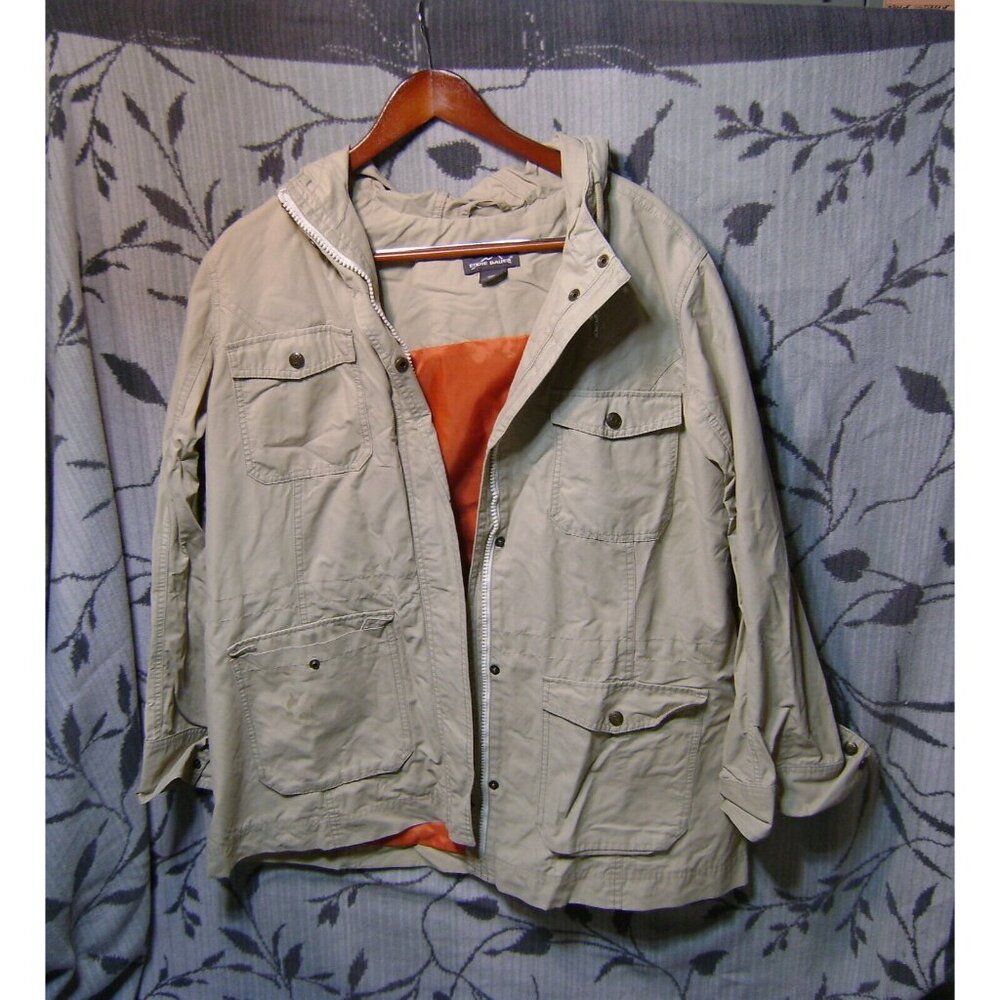 Eddie Bauer Size XXL Outdoors Winter Coat Shell Jacket, Tan Orange VINTAGE